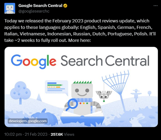 google search central tweet