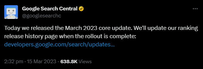 google search central tweet