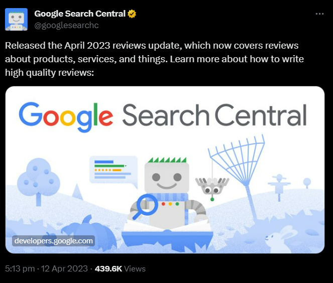 google search central tweet