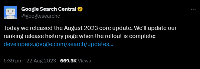 google search central tweet